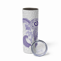 Aotearoa Maori Sea Animals Tribal Skinny Tumbler Manta Ray and Shark Moko Pattern Purple Color LT03 - Polynesian Pride