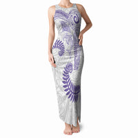 Aotearoa Maori Sea Animals Tribal Tank Maxi Dress Manta Ray and Shark Moko Pattern Purple Color LT03 Women Purple - Polynesian Pride
