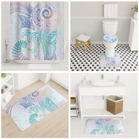 Aotearoa Maori Sea Animals Tribal Bathroom Set Manta Ray and Shark Moko Pattern Sweet Pastel