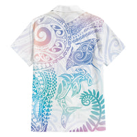 Aotearoa Maori Sea Animals Tribal Hawaiian Shirt Manta Ray and Shark Moko Pattern Sweet Pastel LT03 - Polynesian Pride