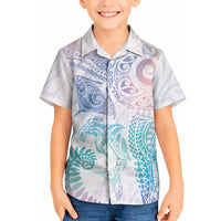 Aotearoa Maori Sea Animals Tribal Hawaiian Shirt Manta Ray and Shark Moko Pattern Sweet Pastel LT03 - Polynesian Pride