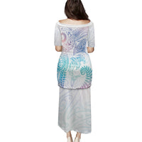 Aotearoa Maori Sea Animals Tribal Puletasi Manta Ray and Shark Moko Pattern Sweet Pastel LT03 - Polynesian Pride