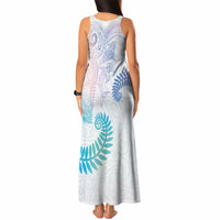 Aotearoa Maori Sea Animals Tribal Tank Maxi Dress Manta Ray and Shark Moko Pattern Sweet Pastel LT03 - Polynesian Pride