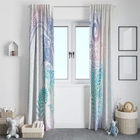 Aotearoa Maori Sea Animals Tribal Window Curtain Manta Ray and Shark Moko Pattern Sweet Pastel