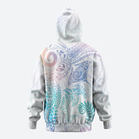 Aotearoa Maori Sea Animals Tribal Zip Hoodie Manta Ray and Shark Moko Pattern Sweet Pastel LT03 - Polynesian Pride