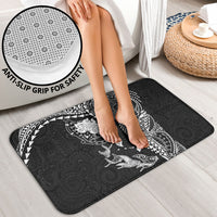 Hawaiian Manta Ray Tribal Bathroom Set Polynesian Art Motifs Black Color