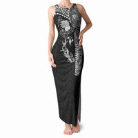 Hawaiian Manta Ray Tribal Tank Maxi Dress Polynesian Art Motifs Black Color LT03 Women Black - Polynesian Pride