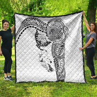 Hawaiian Manta Ray Tribal Quilt Polynesian Art Motifs White Color