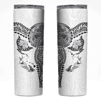 Hawaiian Manta Ray Tribal Skinny Tumbler Polynesian Art Motifs White Color LT03 White - Polynesian Pride