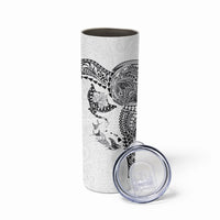 Hawaiian Manta Ray Tribal Skinny Tumbler Polynesian Art Motifs White Color LT03 - Polynesian Pride