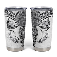 Hawaiian Manta Ray Tribal Tumbler Cup Polynesian Art Motifs White Color