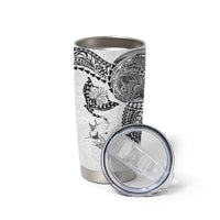 Hawaiian Manta Ray Tribal Tumbler Cup Polynesian Art Motifs White Color