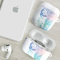 Hawaiian Manta Ray Tribal AirPods Case Polynesian Art Motifs Sweet Pastel