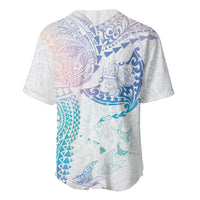 Hawaiian Manta Ray Tribal Baseball Jersey Polynesian Art Motifs Sweet Pastel