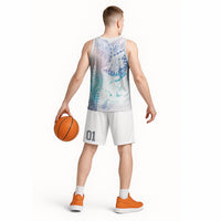 Hawaiian Manta Ray Tribal Basketball Jersey Polynesian Art Motifs Sweet Pastel