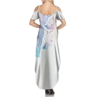 Hawaiian Manta Ray Tribal Family Matching Summer Maxi Dress and Hawaiian Shirt Polynesian Art Motifs Sweet Pastel LT03 - Polynesian Pride