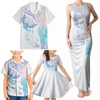 Hawaiian Manta Ray Tribal Family Matching Tank Maxi Dress and Hawaiian Shirt Polynesian Art Motifs Sweet Pastel LT03 - Polynesian Pride