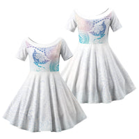 Hawaiian Manta Ray Tribal Family Matching Tank Maxi Dress and Hawaiian Shirt Polynesian Art Motifs Sweet Pastel LT03 Daughter's Dress Multicolor - Polynesian Pride