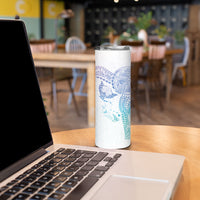 Hawaiian Manta Ray Tribal Skinny Tumbler Polynesian Art Motifs Sweet Pastel LT03 - Polynesian Pride