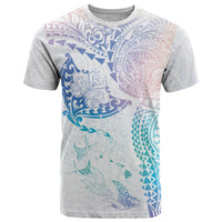 Hawaiian Manta Ray Tribal T Shirt Polynesian Art Motifs Sweet Pastel