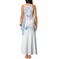 Hawaiian Manta Ray Tribal Tank Maxi Dress Polynesian Art Motifs Sweet Pastel LT03 - Polynesian Pride