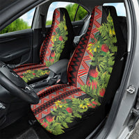 Maori Tukutuku Car Seat Cover with Ferns Pohutukawa and Kowhai Tribal Moko Patterns