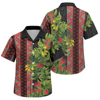 Maori Tukutuku Family Matching Tank Maxi Dress and Hawaiian Shirt with Ferns Pohutukawa and Kowhai Tribal Moko Patterns LT03 Son's Shirt Multicolor - Polynesian Pride
