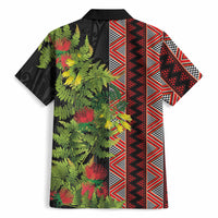 Maori Tukutuku Hawaiian Shirt with Ferns Pohutukawa and Kowhai Tribal Moko Patterns LT03 - Polynesian Pride