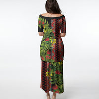 Maori Tukutuku Puletasi with Ferns Pohutukawa and Kowhai Tribal Moko Patterns LT03 - Polynesian Pride
