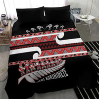 New Zealand Christmas Bedding Set Funny Santa Claus Haka Dance with Tukutuku