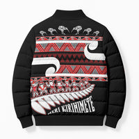 New Zealand Christmas Bomber Puffer Jacket Funny Santa Claus Haka Dance with Tukutuku
