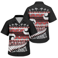 New Zealand Christmas Family Matching Off Shoulder Maxi Dress and Hawaiian Shirt Funny Santa Claus Haka Dance with Tukutuku LT03 Son's Shirt Multicolor - Polynesian Pride