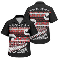 New Zealand Christmas Family Matching Tank Maxi Dress and Hawaiian Shirt Funny Santa Claus Haka Dance with Tukutuku LT03 Son's Shirt Multicolor - Polynesian Pride