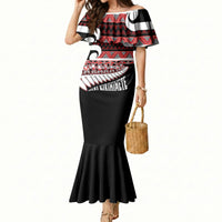 New Zealand Christmas Mermaid Dress Funny Santa Claus Haka Dance with Tukutuku LT03 Women Multicolor - Polynesian Pride