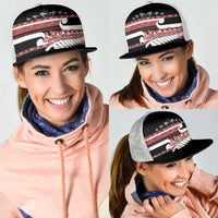 New Zealand Christmas Mesh Trucker Cap Funny Santa Claus Haka Dance with Tukutuku