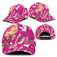 Hawaiian and Japanese Culture Together Classic Cap Kakau Tribal Pattern and Irezumi Art Pink Color