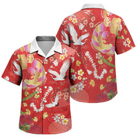 Hawaiian and Japanese Culture Together Family Matching Long Sleeve Bodycon Dress and Hawaiian Shirt Kakau Tribal Pattern and Irezumi Art Red Color LT03 Son's Shirt Red - Polynesian Pride