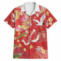 Hawaiian and Japanese Culture Together Hawaiian Shirt Kakau Tribal Pattern and Irezumi Art Red Color LT03 Red - Polynesian Pride