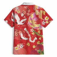 Hawaiian and Japanese Culture Together Hawaiian Shirt Kakau Tribal Pattern and Irezumi Art Red Color LT03 - Polynesian Pride