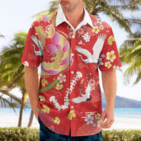 Hawaiian and Japanese Culture Together Hawaiian Shirt Kakau Tribal Pattern and Irezumi Art Red Color LT03 - Polynesian Pride