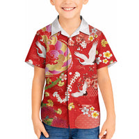 Hawaiian and Japanese Culture Together Hawaiian Shirt Kakau Tribal Pattern and Irezumi Art Red Color LT03 - Polynesian Pride