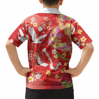 Hawaiian and Japanese Culture Together Hawaiian Shirt Kakau Tribal Pattern and Irezumi Art Red Color LT03 - Polynesian Pride
