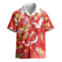 Hawaiian and Japanese Culture Together Kid Hawaiian Shirt Kakau Tribal Pattern and Irezumi Art Red Color LT03 - Polynesian Pride