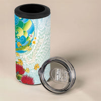 Japanese and Hawaiian Culture Fusion 4 in 1 Can Cooler Tumbler Irezumi with Turtles and Lei Kakau Pattern Fresh Vibe LT03 - Polynesian Pride