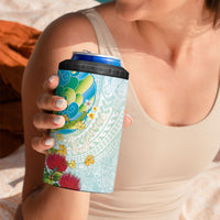 Japanese and Hawaiian Culture Fusion 4 in 1 Can Cooler Tumbler Irezumi with Turtles and Lei Kakau Pattern Fresh Vibe LT03 - Polynesian Pride