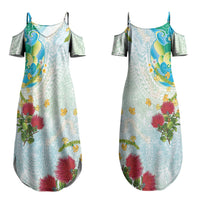 Japanese and Hawaiian Culture Fusion Couples Matching Summer Maxi Dress and Long Sleeve Button Shirt Irezumi with Turtles and Lei Kakau Pattern Fresh Vibe LT03 - Polynesian Pride