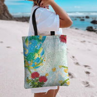 Japanese and Hawaiian Culture Fusion Tote Bag Irezumi with Turtles and Lei Kakau Pattern Fresh Vibe LT03 - Polynesian Pride