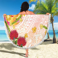Japanese and Hawaiian Culture Fusion Beach Blanket Irezumi with Turtles and Lei Kakau Pattern Sunset Vibe LT03 - Polynesian Pride