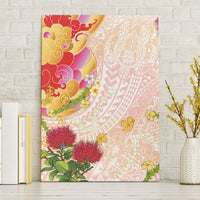 Japanese and Hawaiian Culture Fusion Canvas Wall Art Irezumi with Turtles and Lei Kakau Pattern Sunset Vibe LT03 Without Frame Multicolor - Polynesian Pride