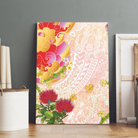 Japanese and Hawaiian Culture Fusion Canvas Wall Art Irezumi with Turtles and Lei Kakau Pattern Sunset Vibe LT03 - Polynesian Pride